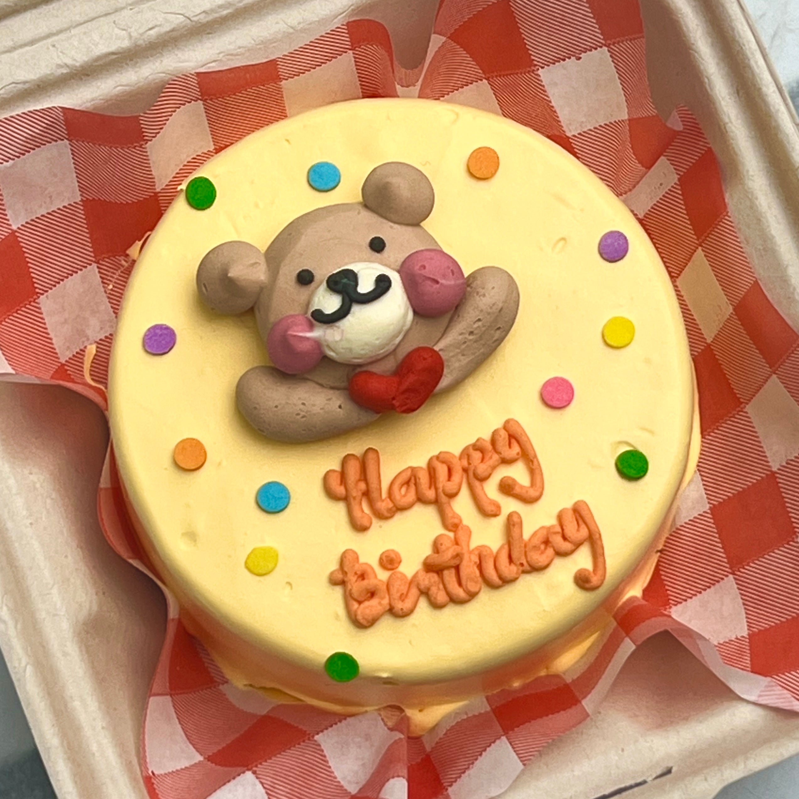 Polka Dot Bear Lunch Box Cake