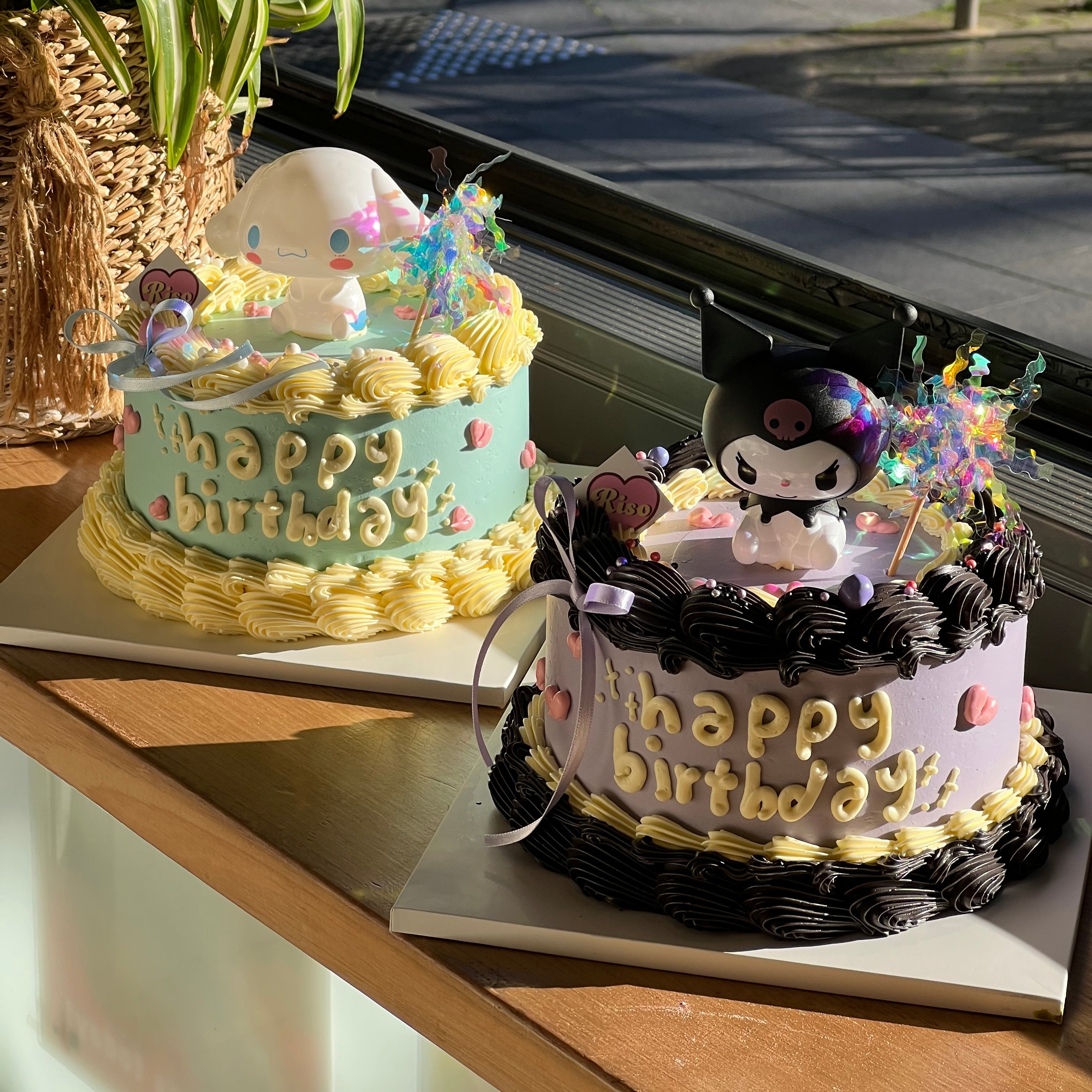 A pastel dream cake featuring the beloved Cinnamoroll in 3D, sparkling details, and soft heart-shaped decorations — pure cuteness overload