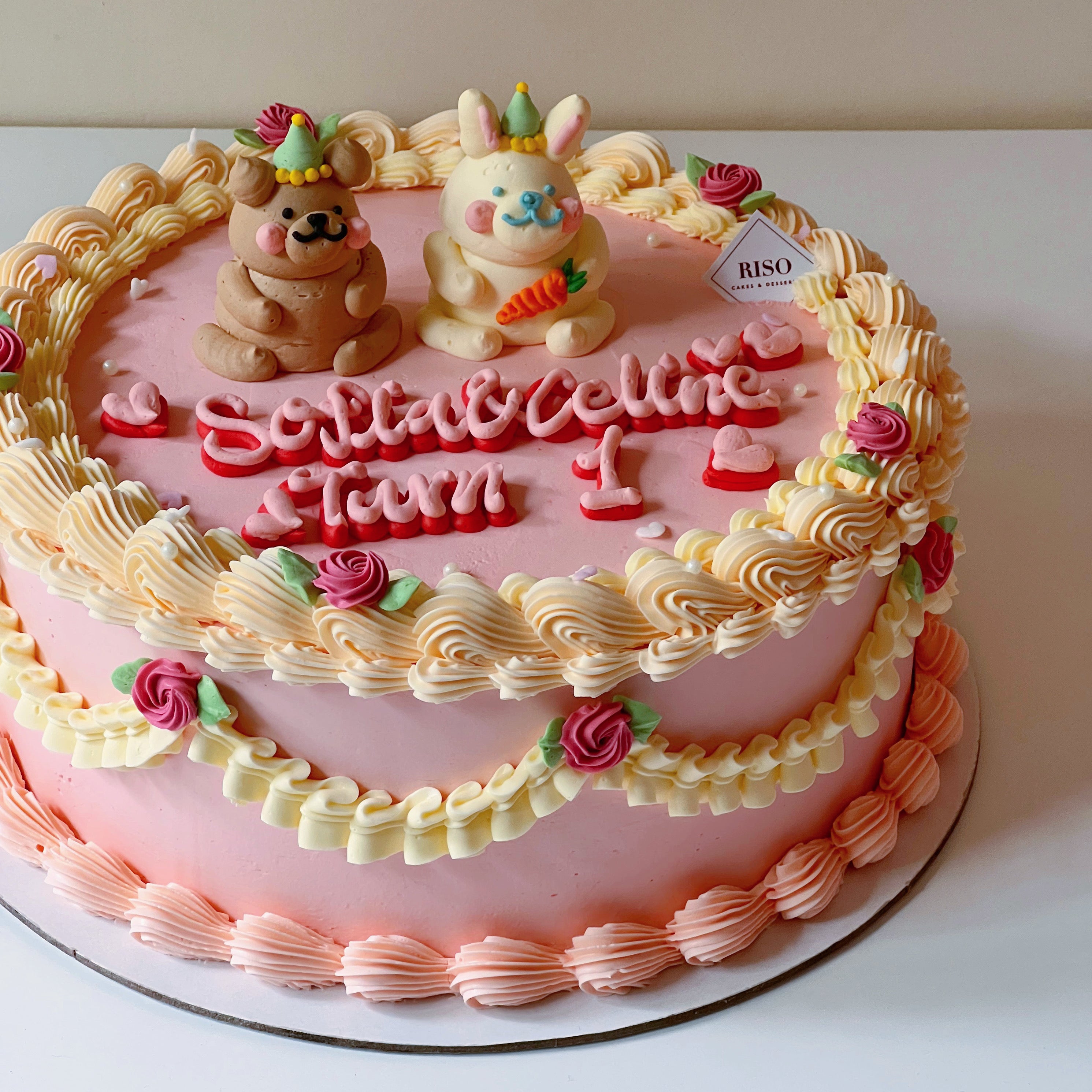 Rose vintage Animal Cake