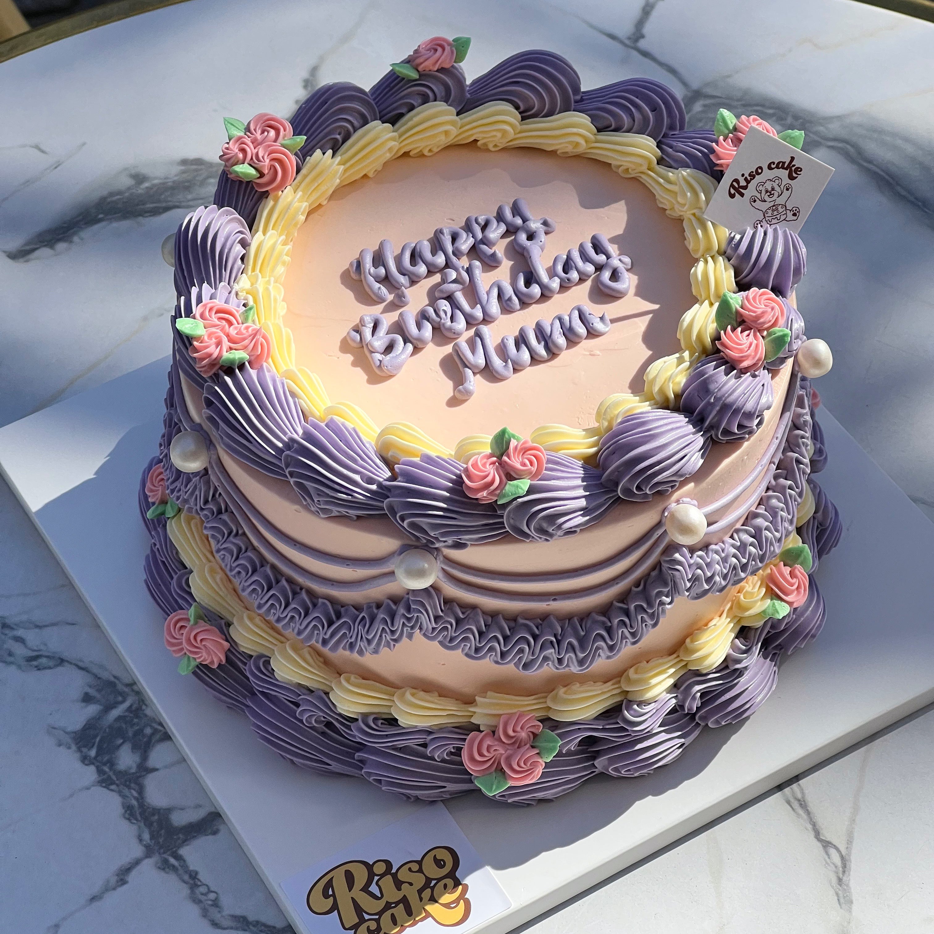 Rose Vintage Garden Cake (Round/Heart)