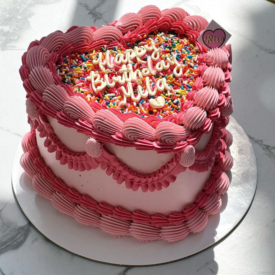 Vintage Sprinkle Cake (Round/Heart)