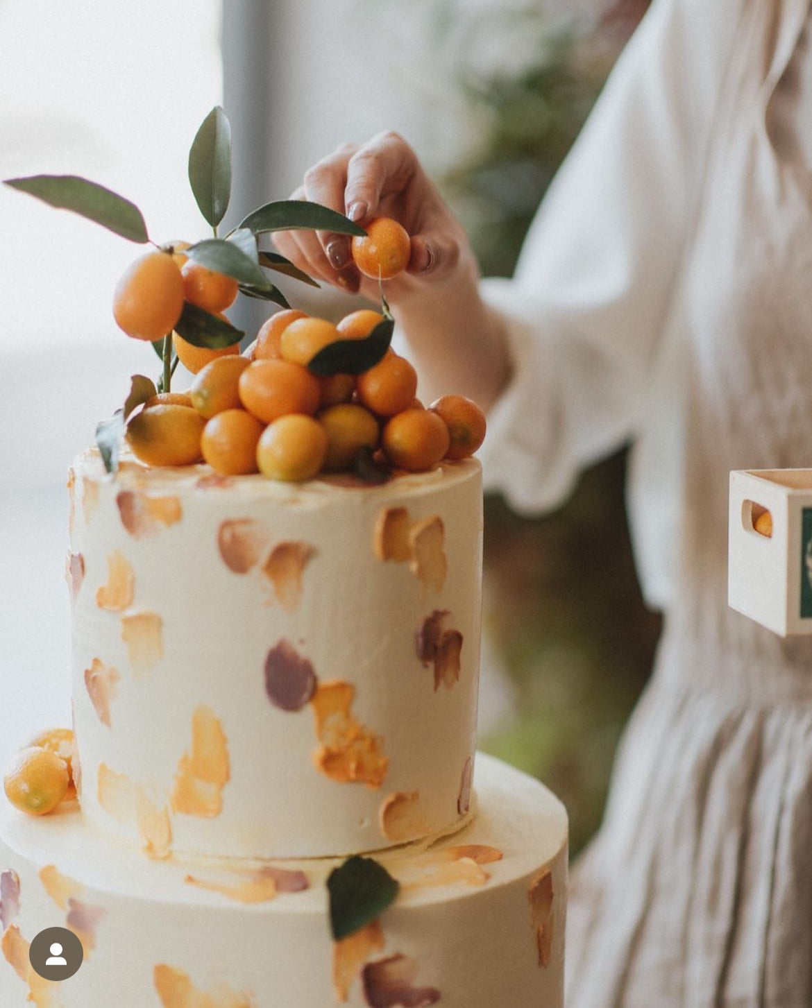 Orange 2 tier Cake