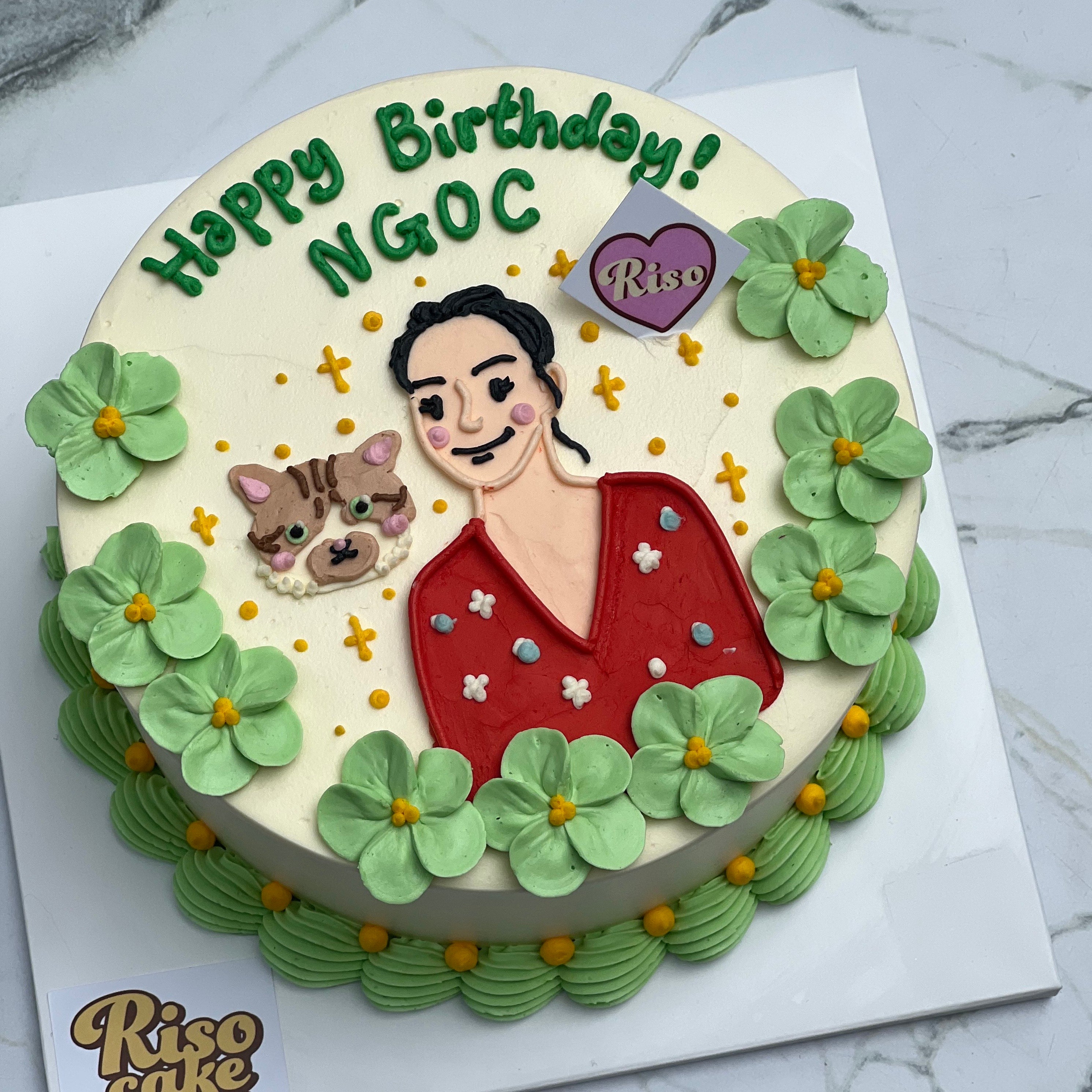 Flower Portrait Cake (Round/Heart)