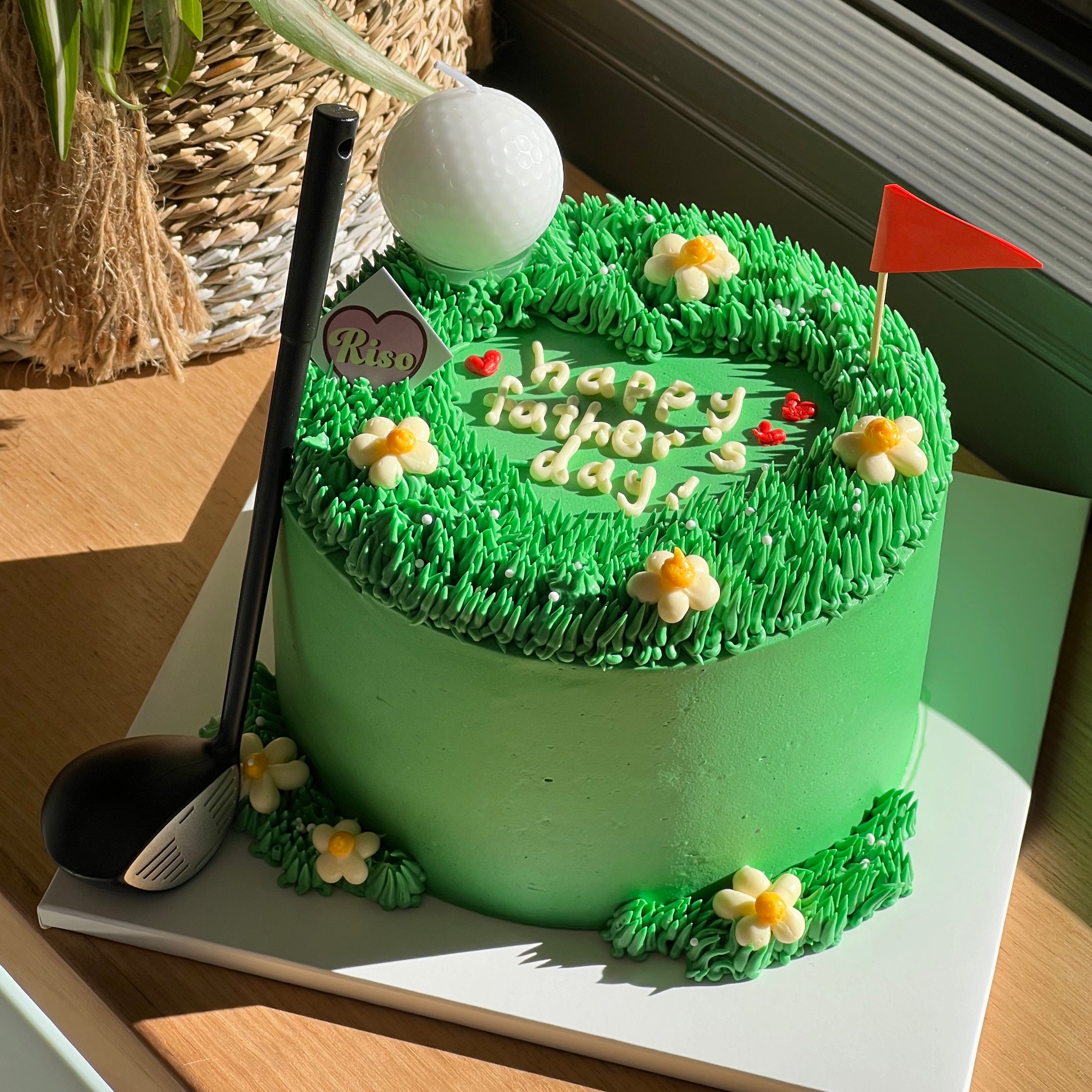 Golf Ball Candle Cake