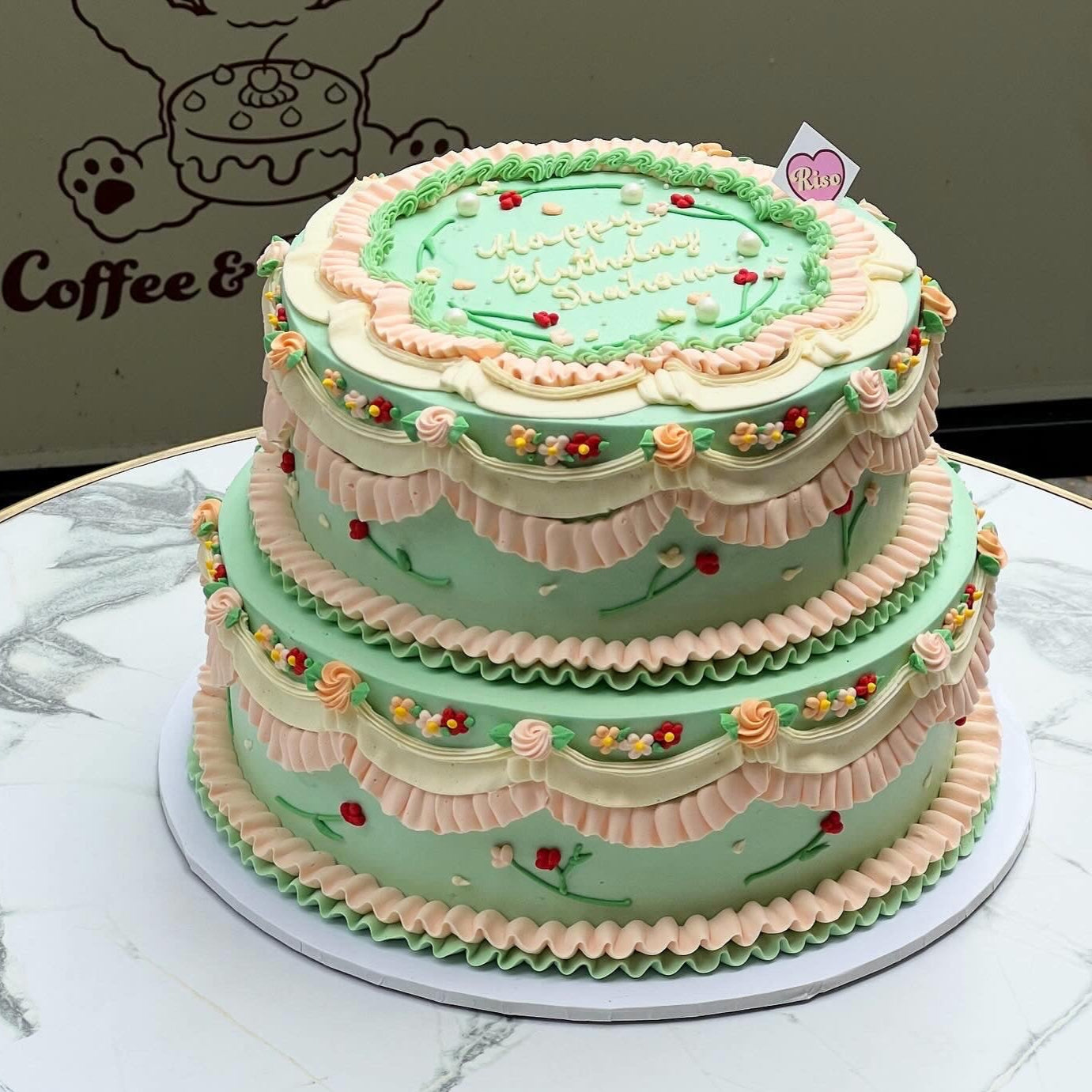 Flower Garden 2 tier Cake