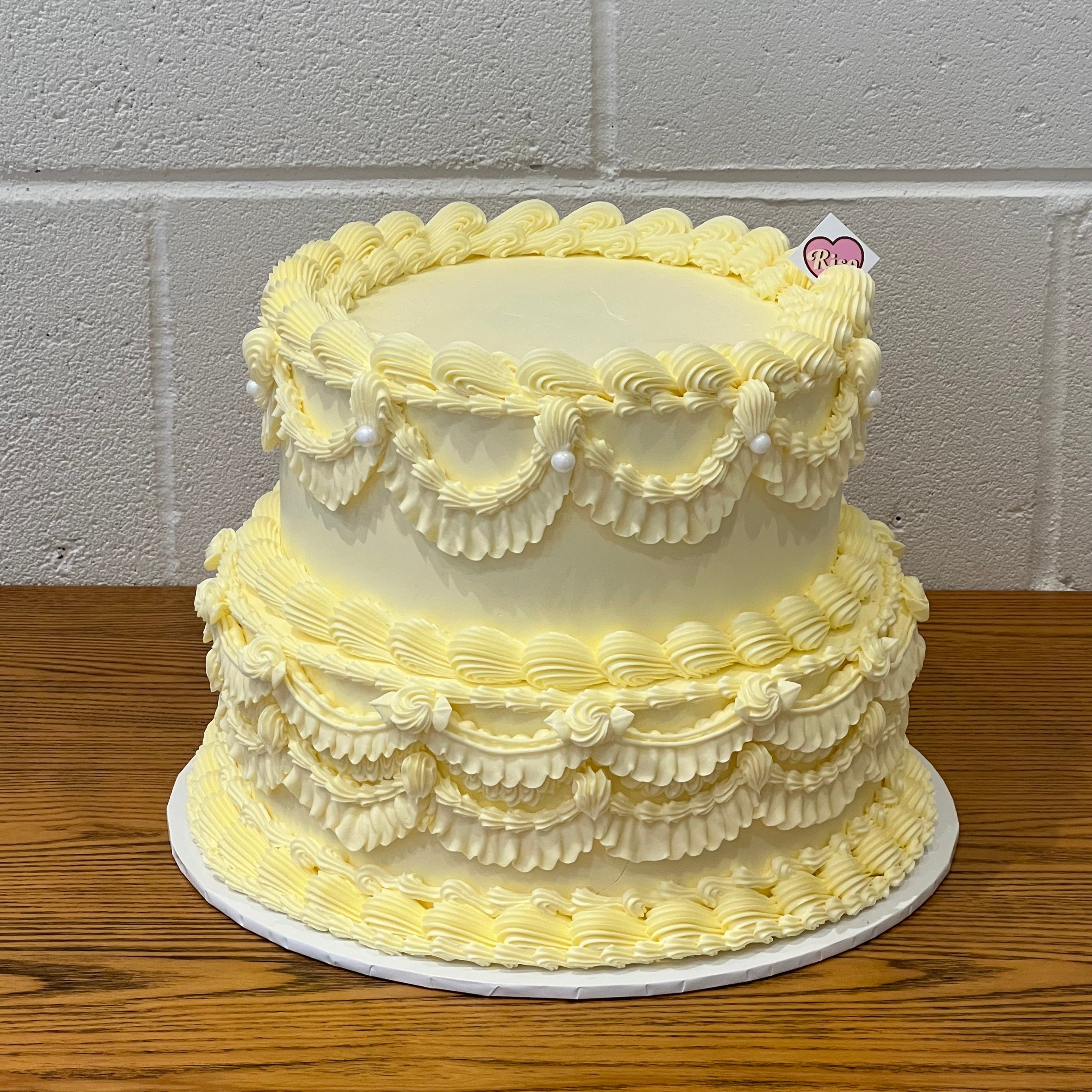 Vintage Pearl 2 tier Cake