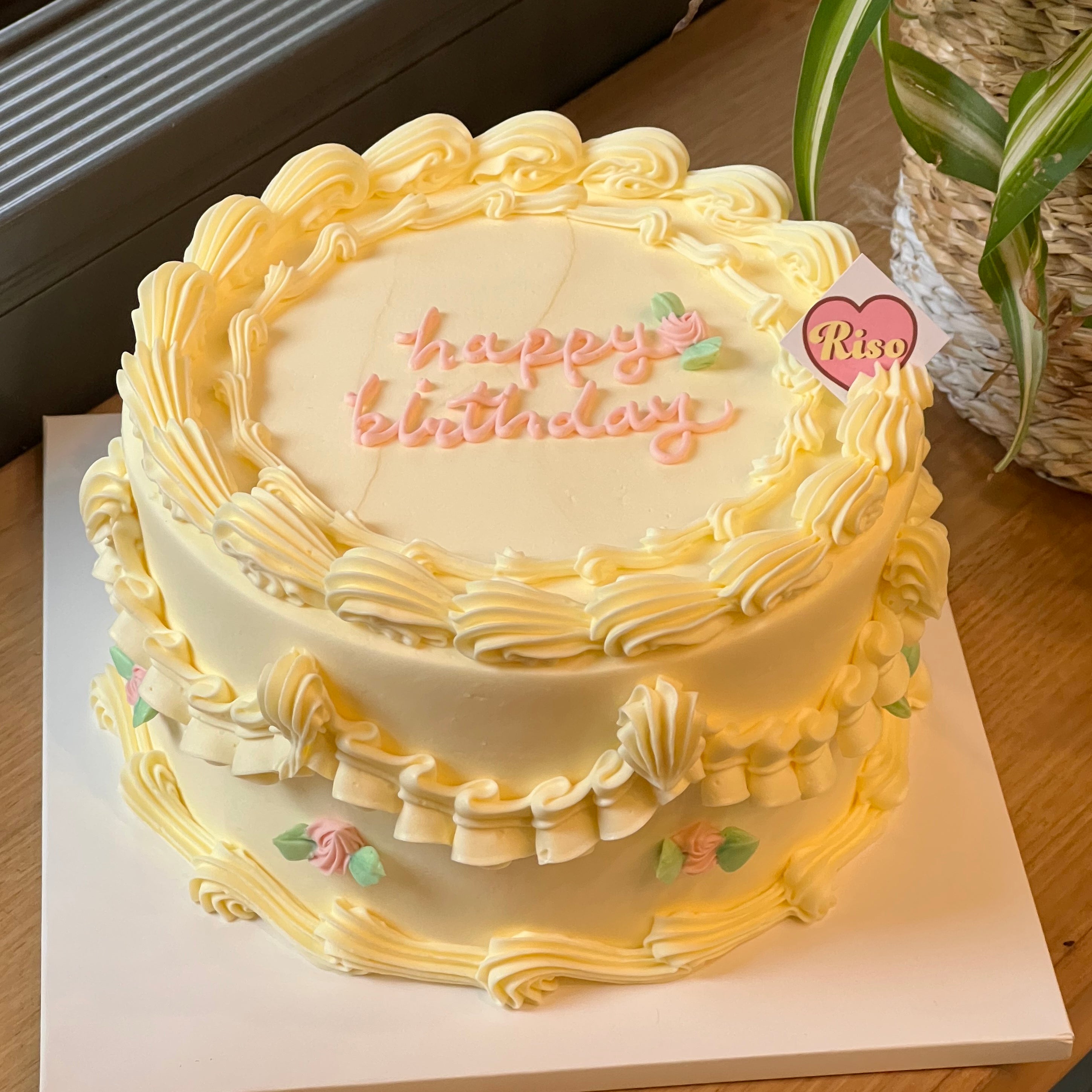 Pink Rose Vintage Cake (Round/Heart)