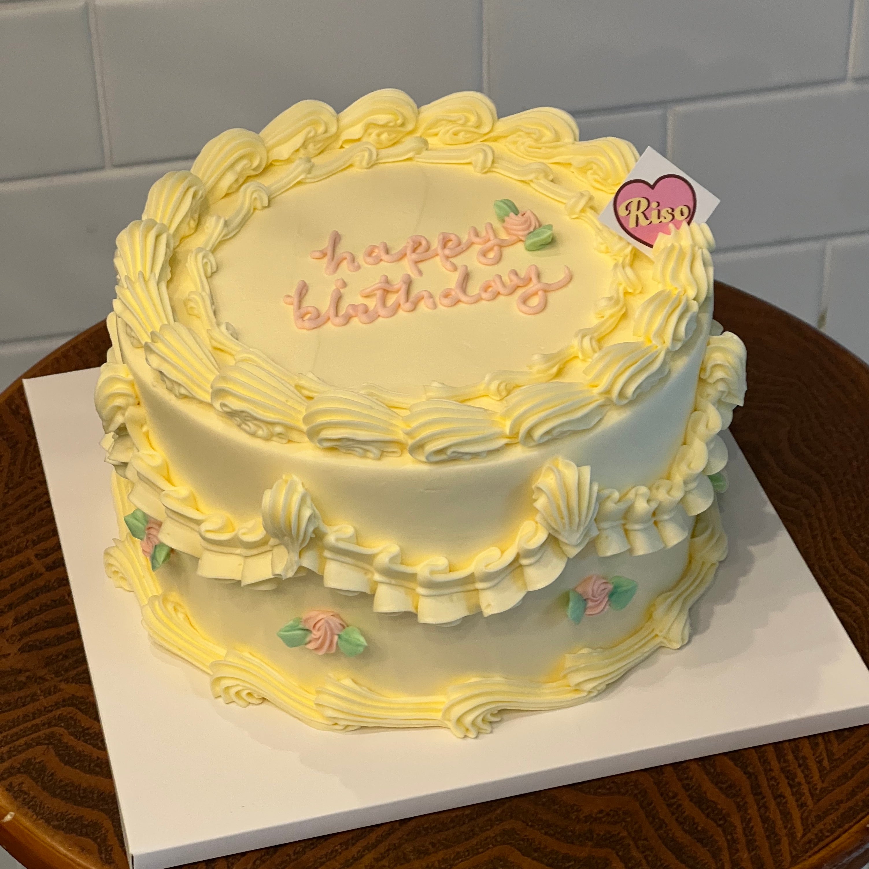 Pink Rose Vintage Cake (Round/Heart)