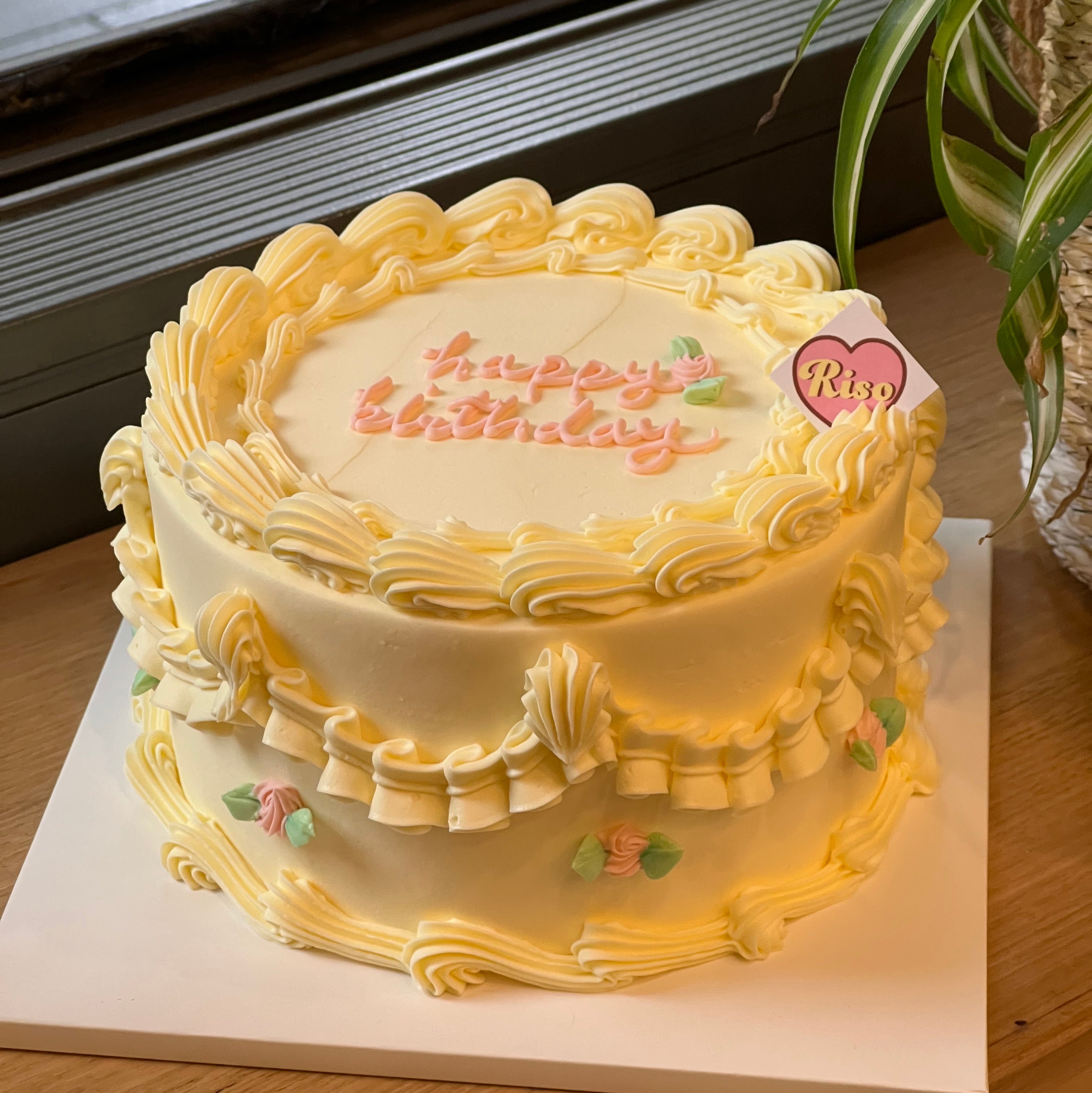 Pink Rose Vintage Cake (Round/Heart)