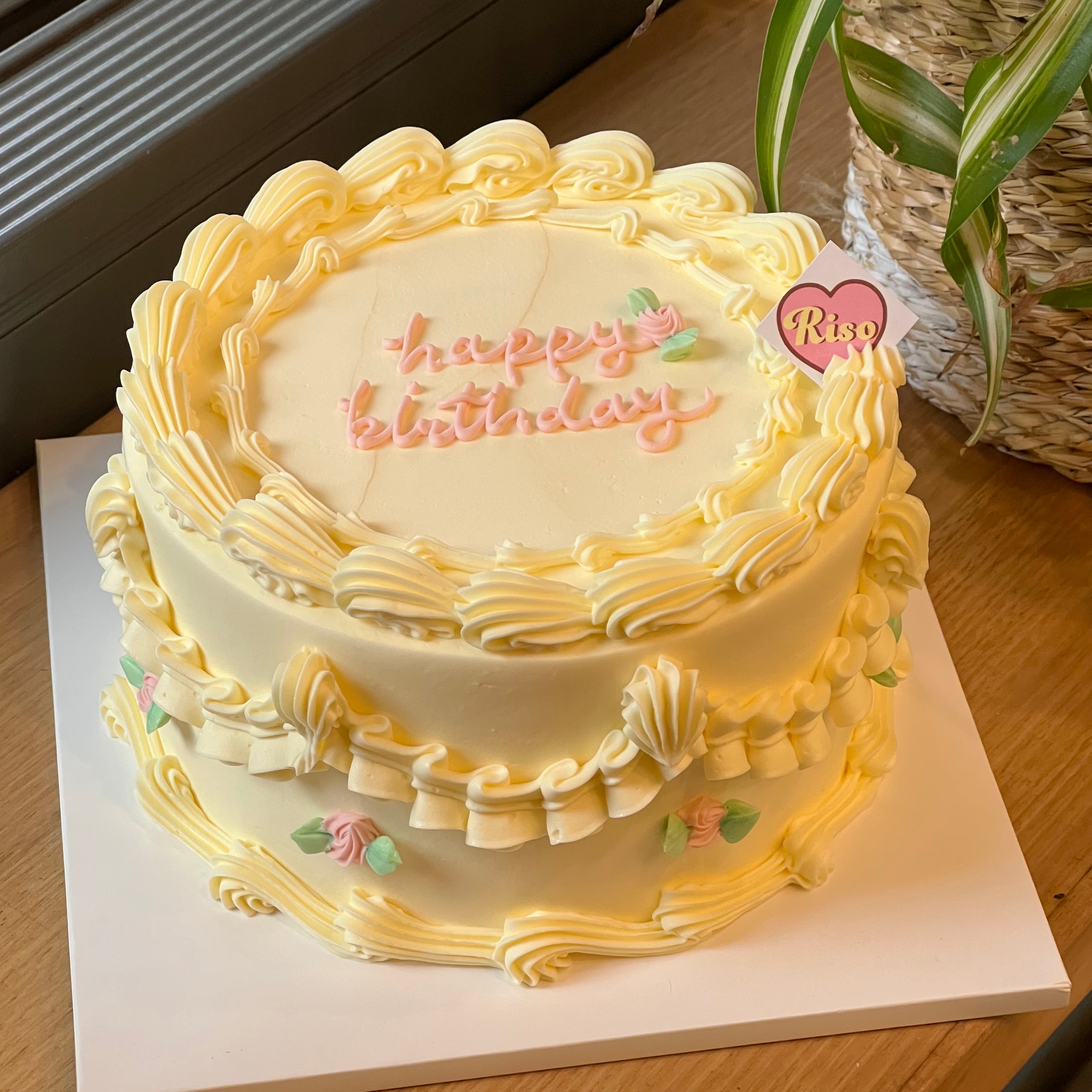 Pink Rose Vintage Cake (Round/Heart)