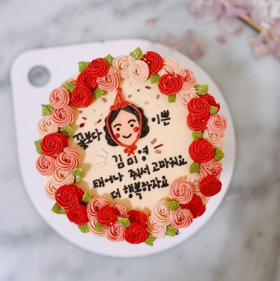 Rose Wreath Illustration Cake