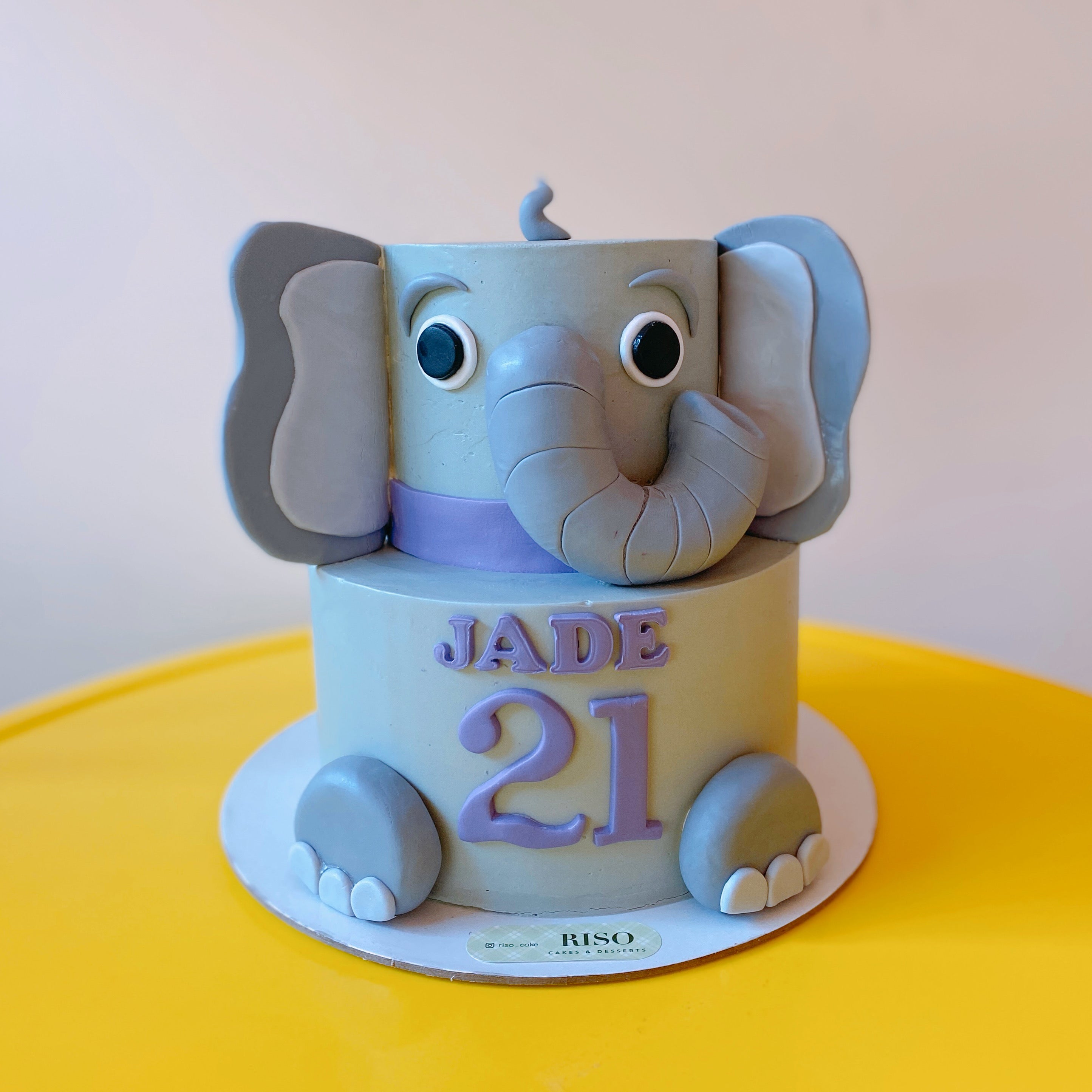 Elephant 2 tier Cake