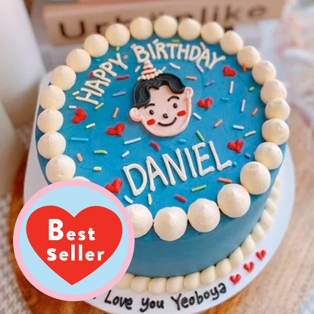 Pom Pom Illustration Cake (Round/Heart)