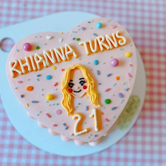 Face Illustration Cake (Round/Heart)