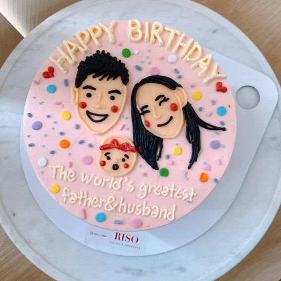 Face Illustration Cake (Round/Heart)