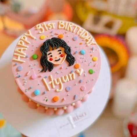 Face Illustration Cake (Round/Heart)