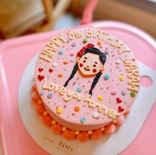 Face Illustration Cake (Round/Heart)