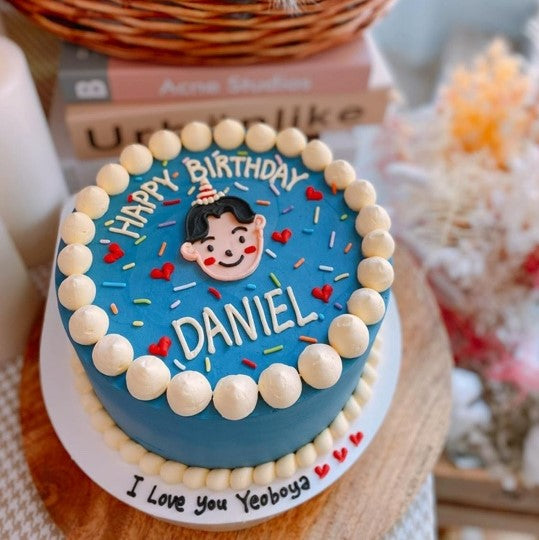 Pom Pom Illustration Cake (Round/Heart)