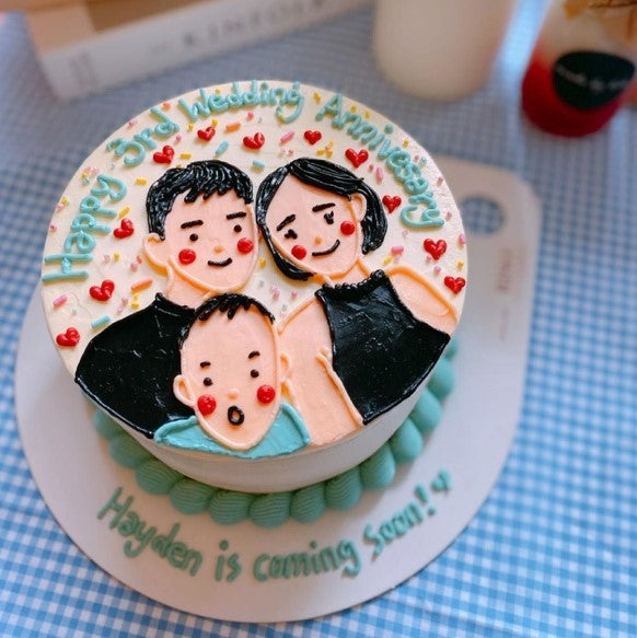 Portrait Illustration Cake (Round/Heart)