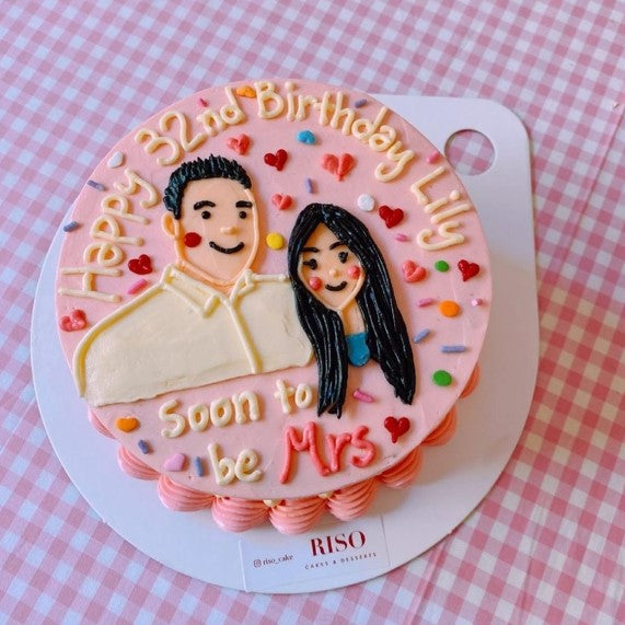 Portrait Illustration Cake (Round/Heart)