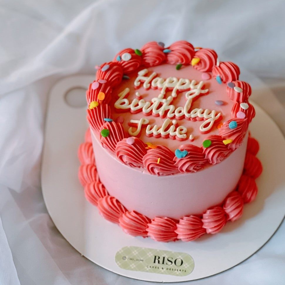 Simple Lettering Cake (Round/Heart)