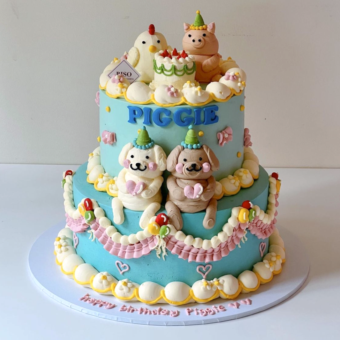 Animal Party 2 tier Cake