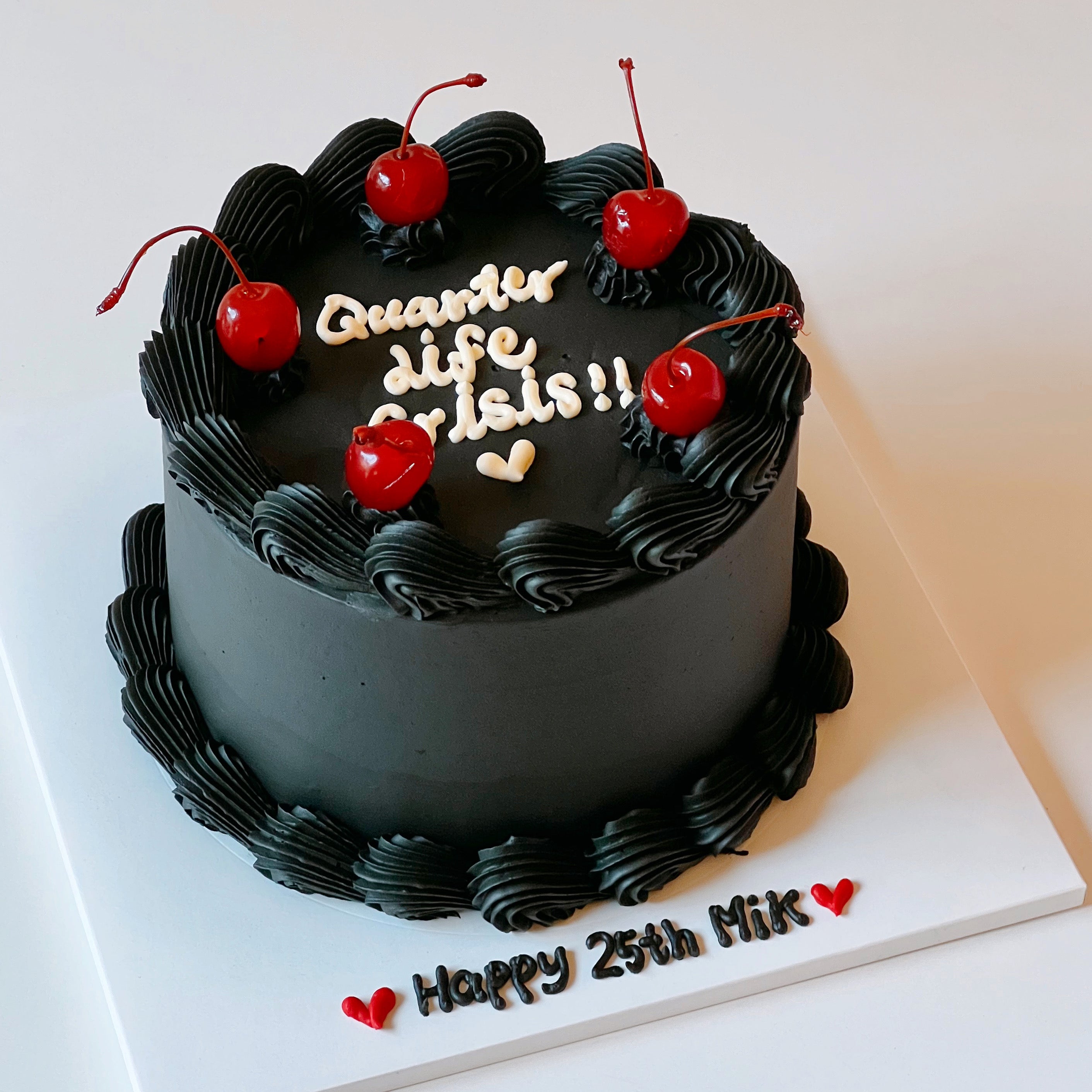 Simple Lettering Cake (Round/Heart)