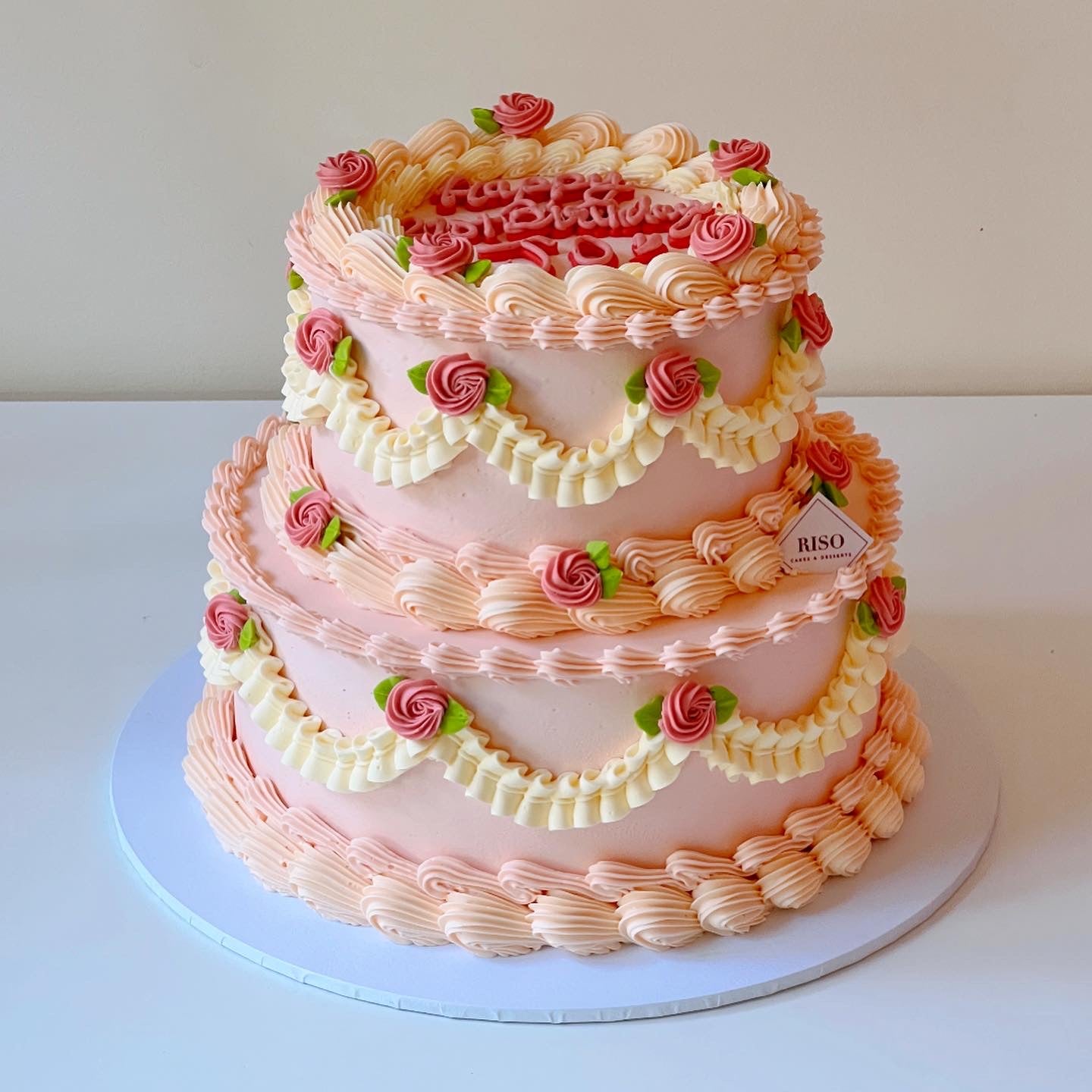 Vintage Rose 2 tier Cake