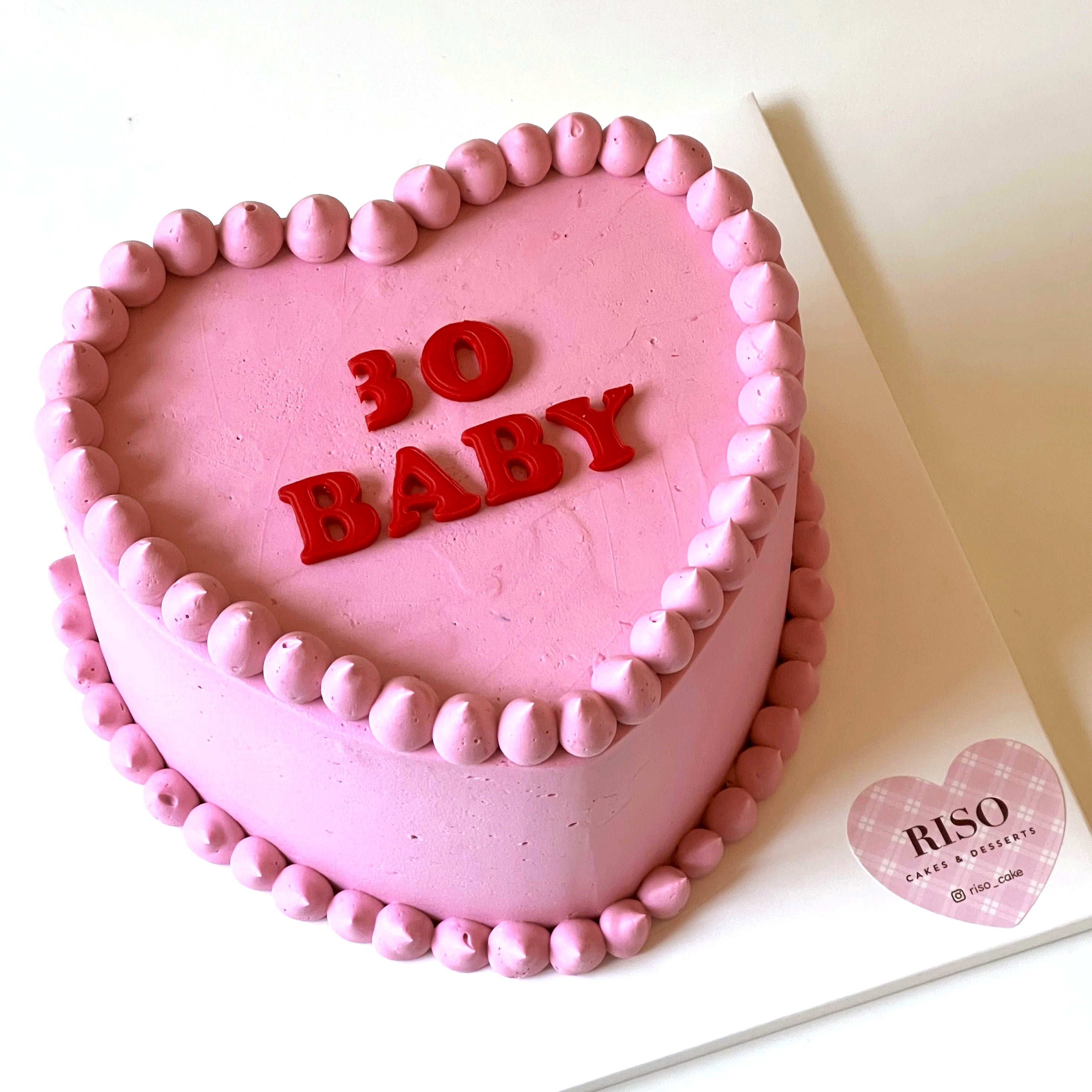 Simple Pom Pom Cake (Round/Heart)