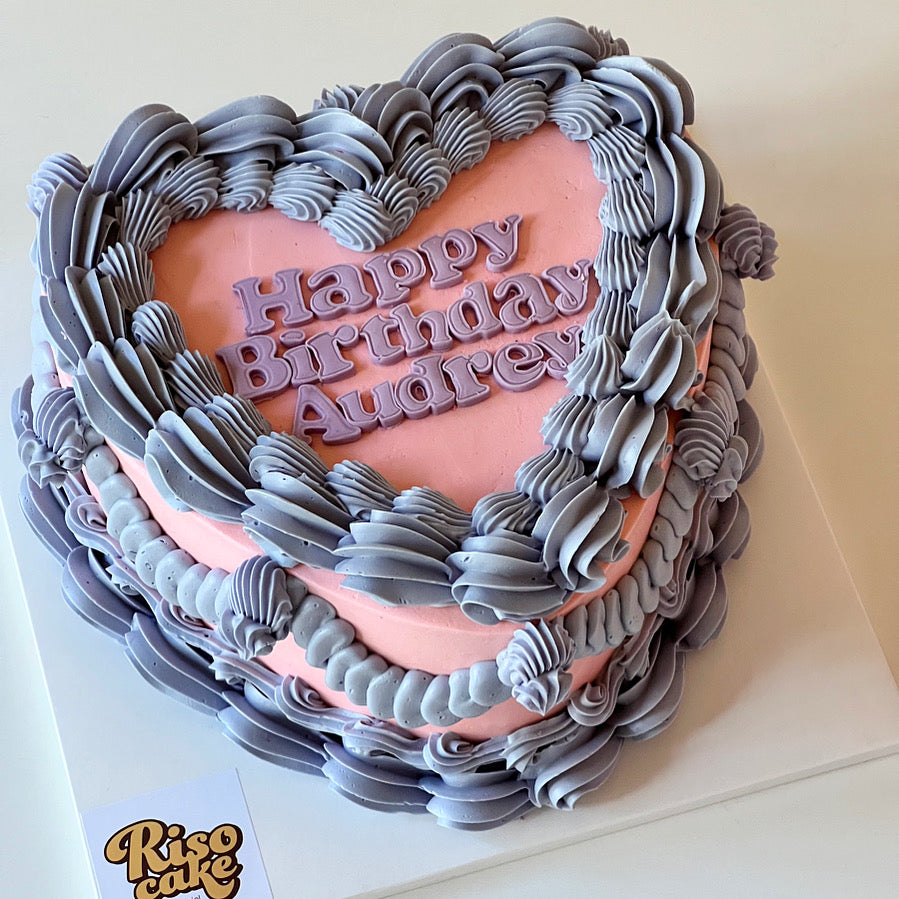 One Colour Text Cake (Round/Heart)