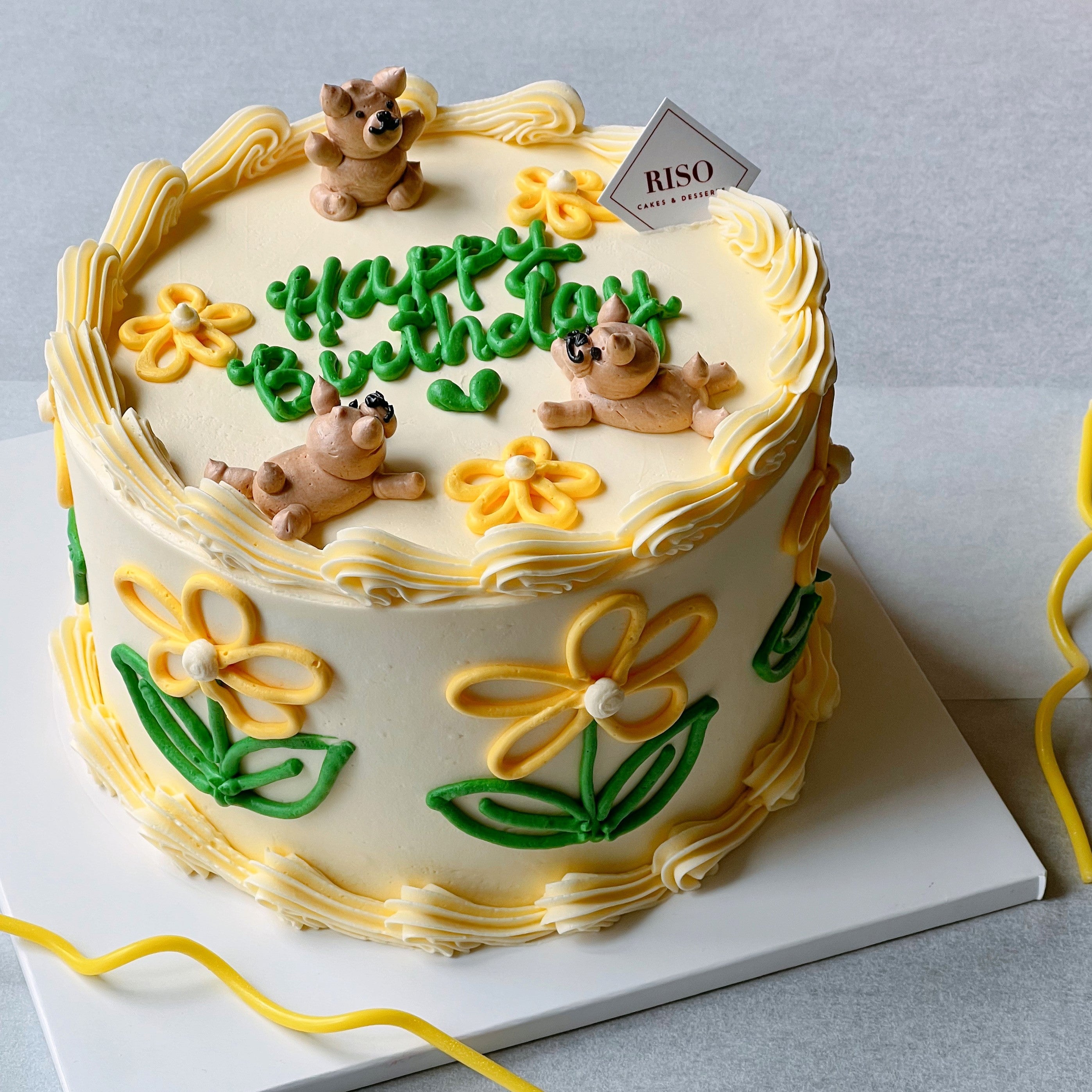 Triplets Bear Garden Cake