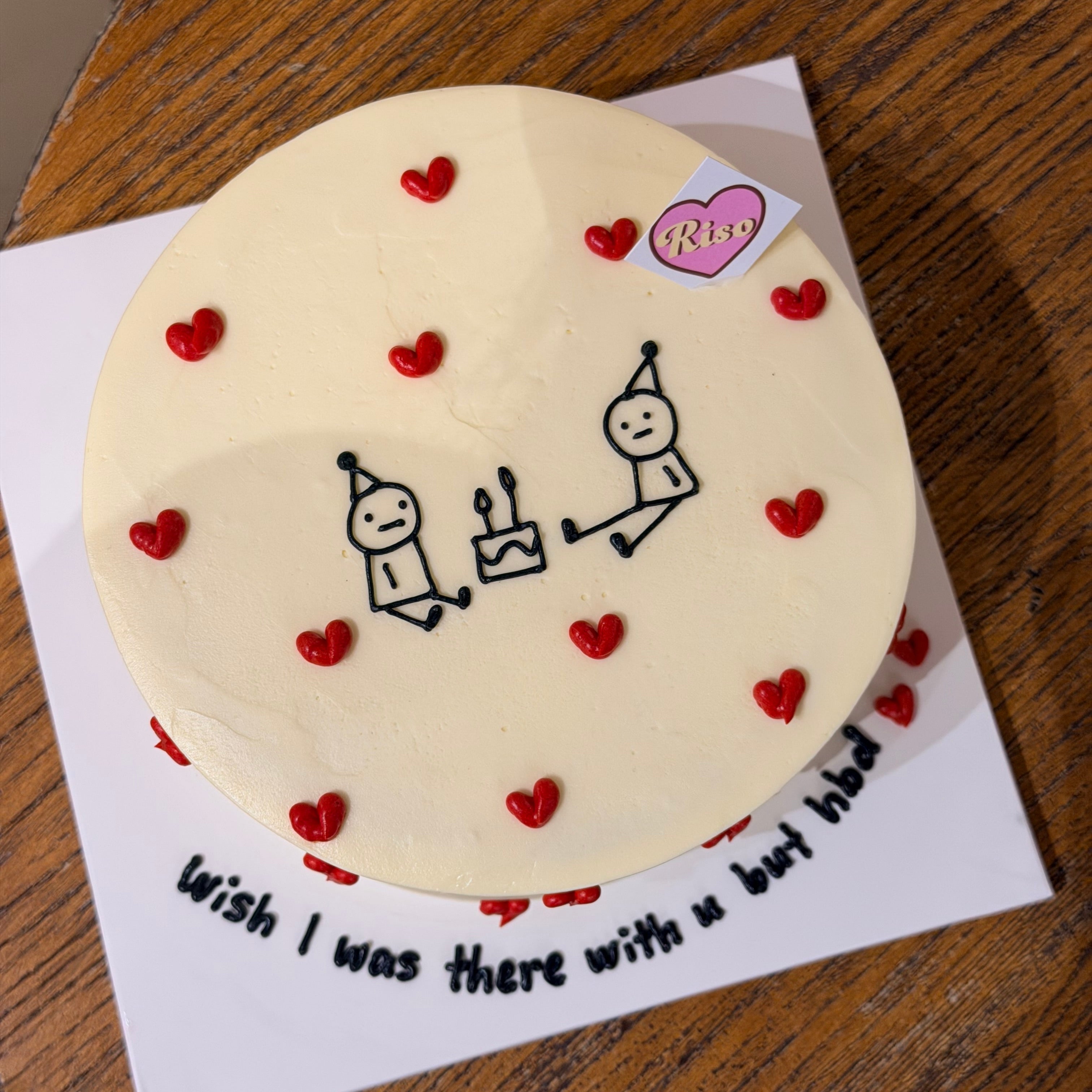 Stick Figure Cake (Round/Heart)