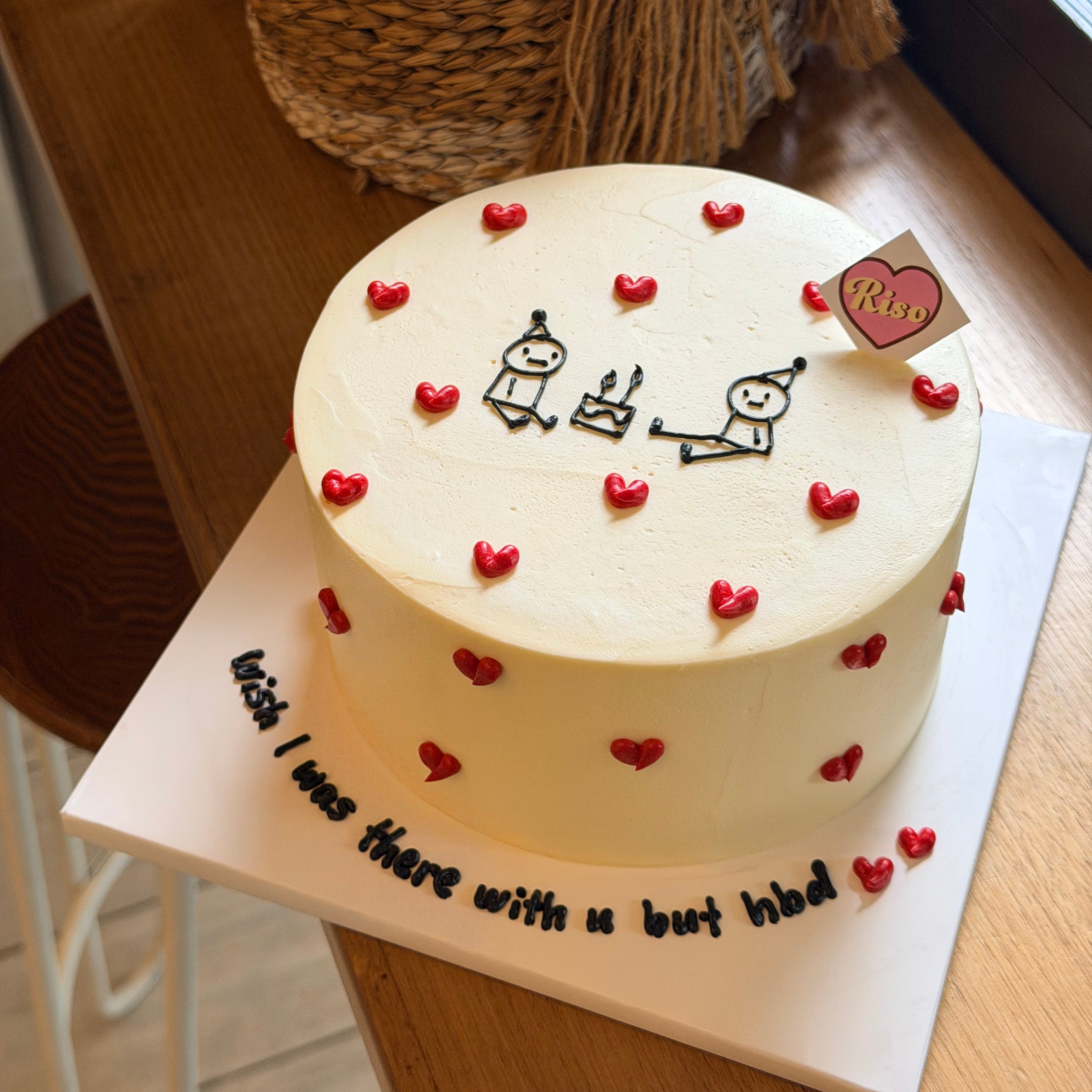 Stick Figure Cake (Round/Heart)