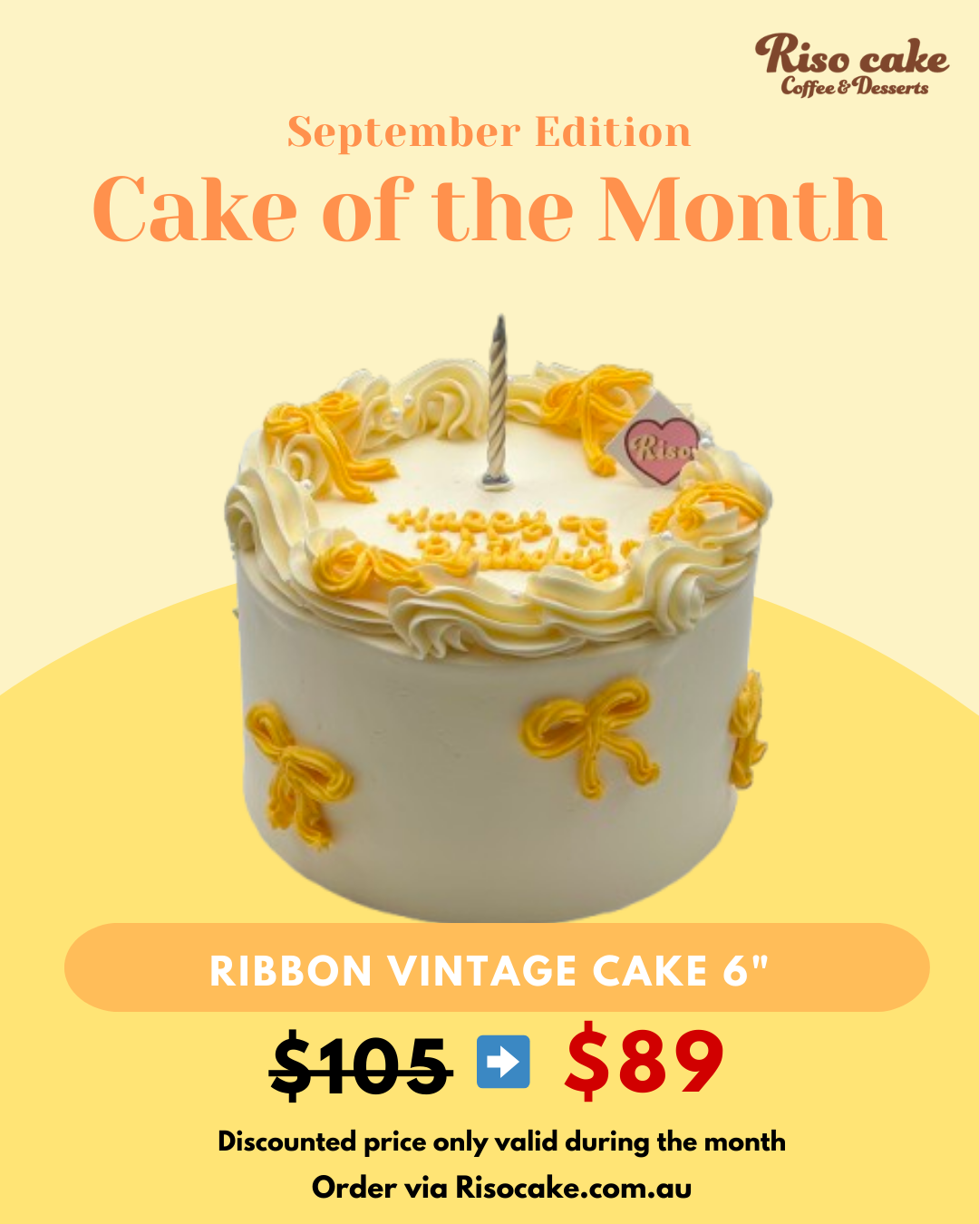 [SEPTEMBER SPECIAL] Ribbon Cake 6"