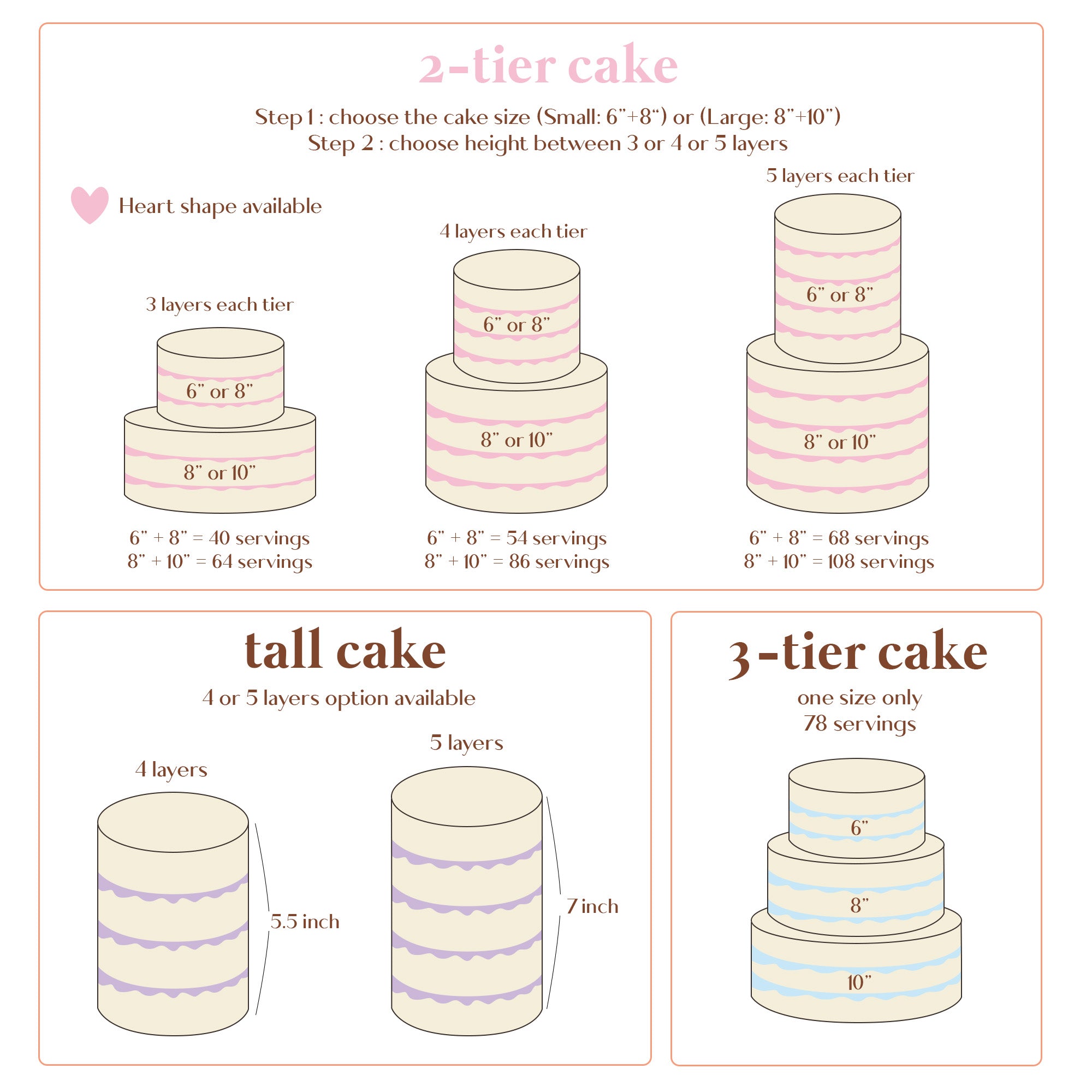 Side Ribbon  Vintage Cake (Round/Heart)