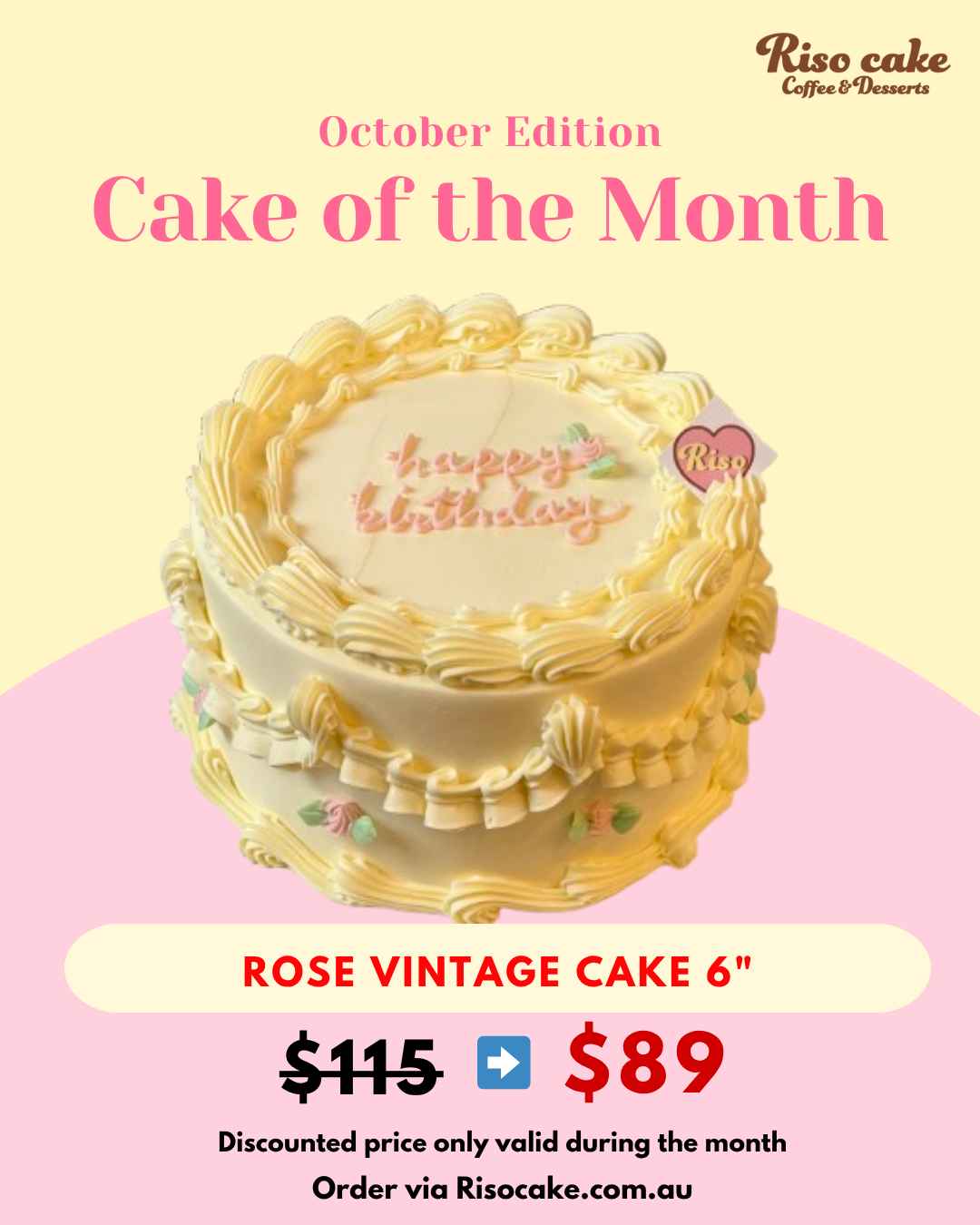[OCTOBER SPECIAL] Rose Vintage Cake 6"