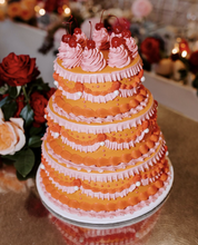Load image into Gallery viewer, Orange &amp; Pink Vintage 3 tier Cake
