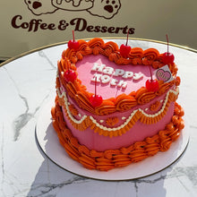 Load image into Gallery viewer, Vintage Text Cake 2 (Round/Heart)
