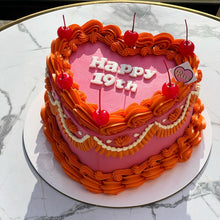 Load image into Gallery viewer, Vintage Text Cake 2 (Round/Heart)
