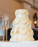 White Vintage 3 tier Cake