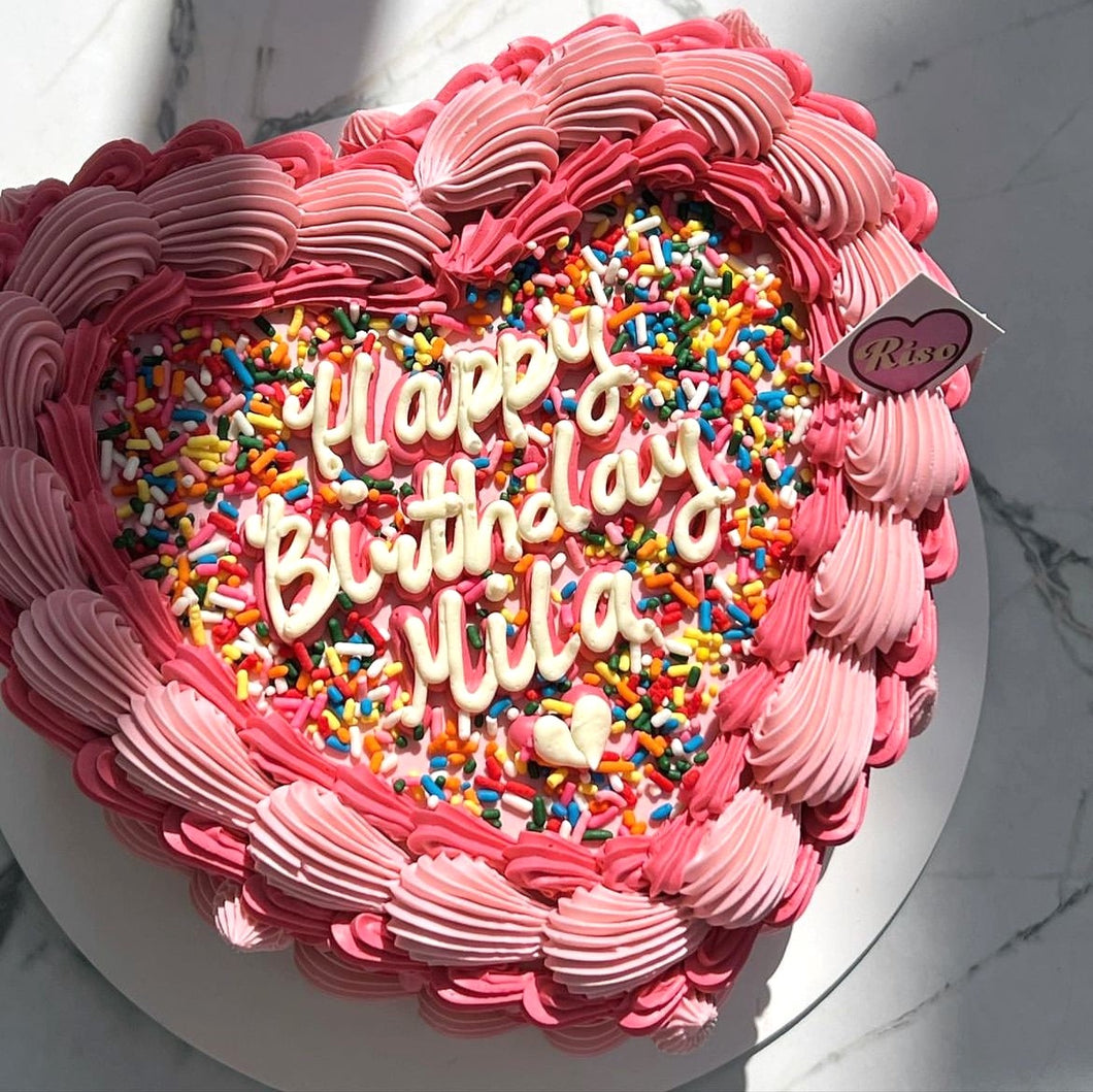 Vintage Sprinkle Cake (Round/Heart)