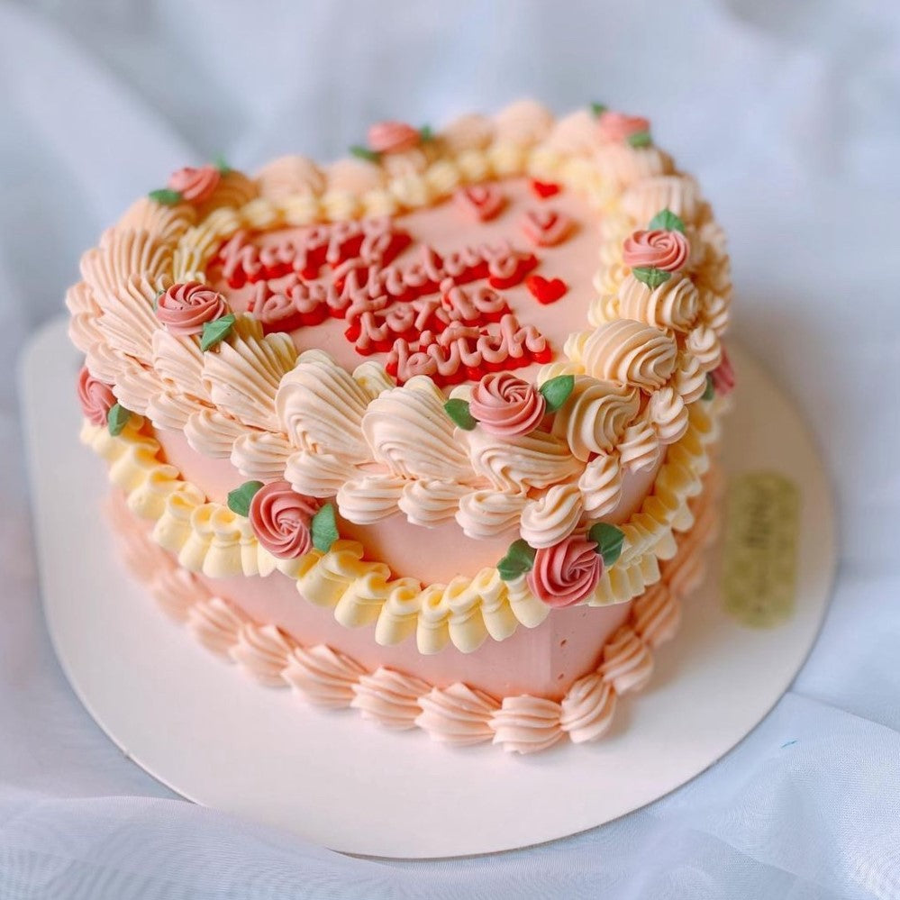 Rose Vintage Cake (Round/Heart)