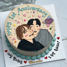 Load image into Gallery viewer, Portrait Illustration Cake (Round/Heart)
