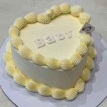 Load image into Gallery viewer, [Gender Reveal] Simple Fondant Lettering Cake (Round/Heart)
