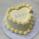 [Gender Reveal] Simple Fondant Lettering Cake (Round/Heart)