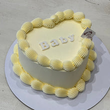 Load image into Gallery viewer, [Gender Reveal] Simple Fondant Lettering Cake (Round/Heart)
