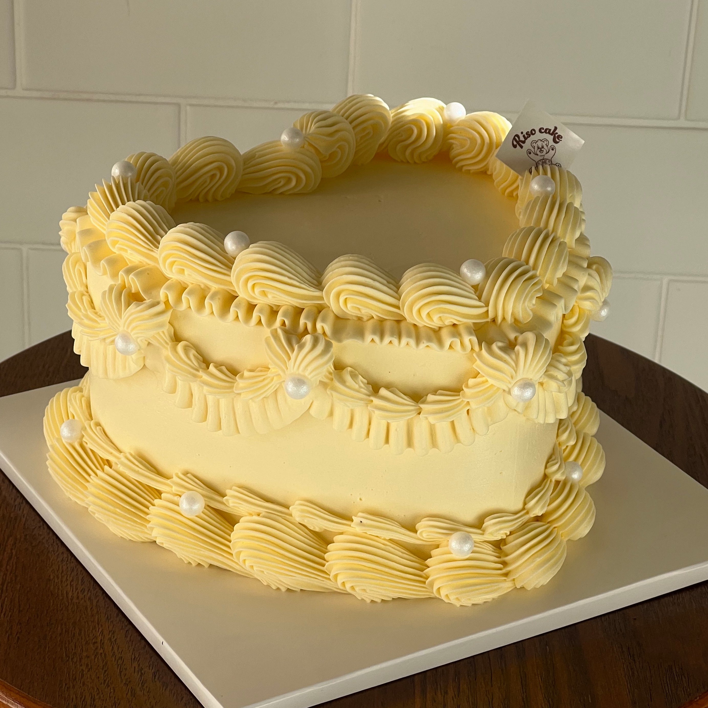 [Gender Reveal] Lace Vintage Cake (Round/Heart)