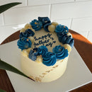 2025 Father's Day Royal Blue & Gold Delight Cake