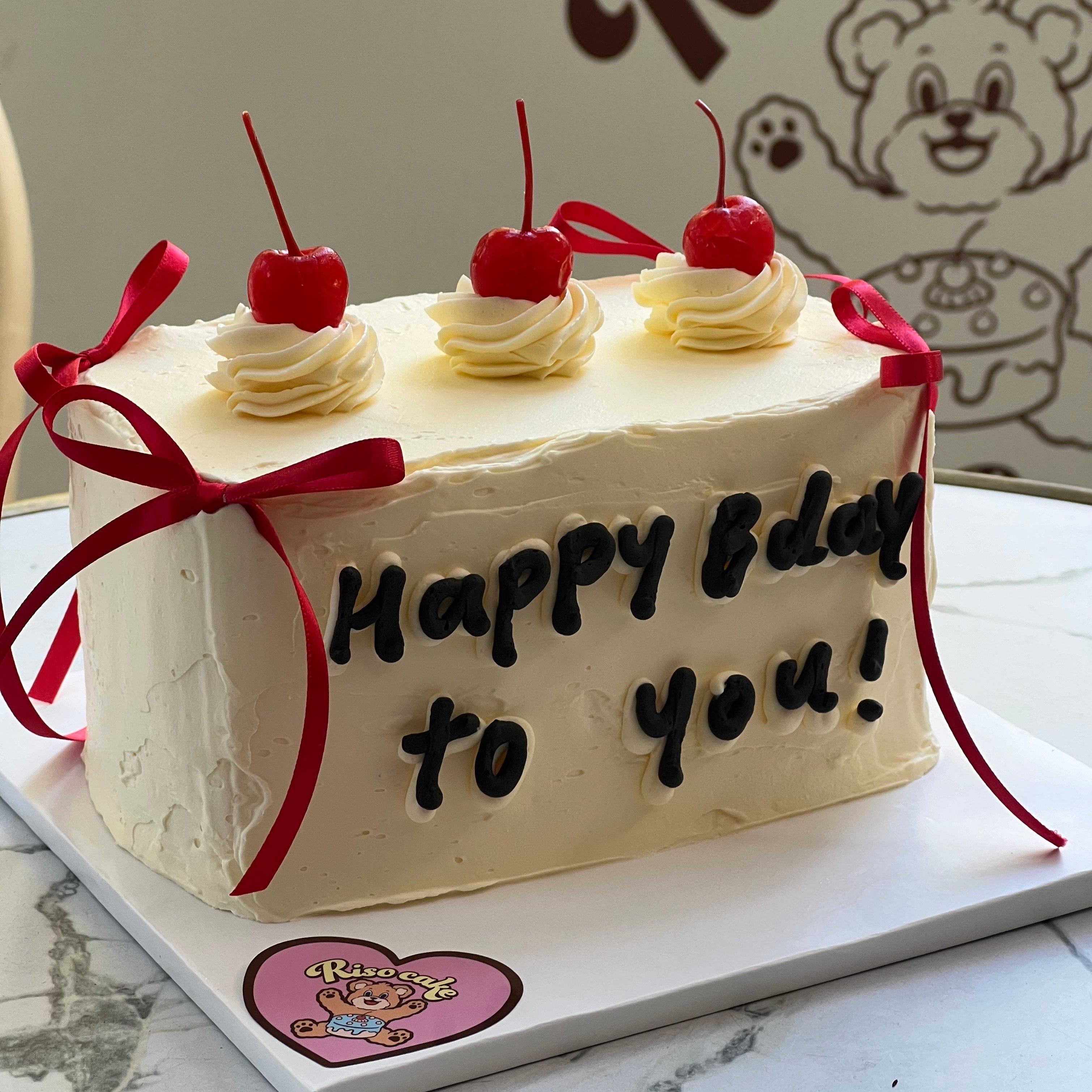 Vintage Cherry Rectangle Cake