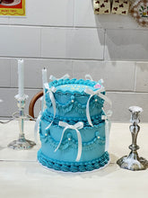 Load image into Gallery viewer, Ribbon Pearl 2 tier Cake
